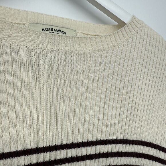 Ralph Lauren Polo Jeans Co Beige & Brown Sweater Top Size Medium Y2k - Picture 5 of 10